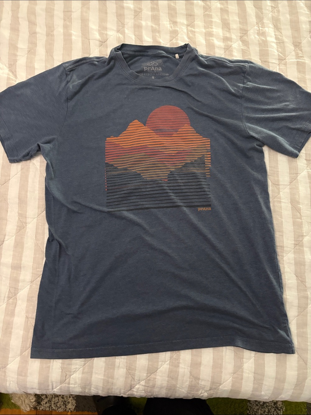 Prana Blue Short-Sleeve Graphic Mountain Tee